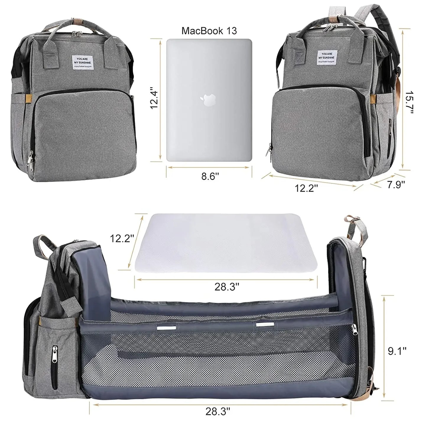 Foldable Diaper Bag Travel Backpack