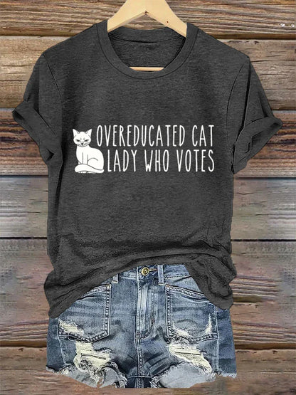 Overeducated Cat Lady T-Shirt