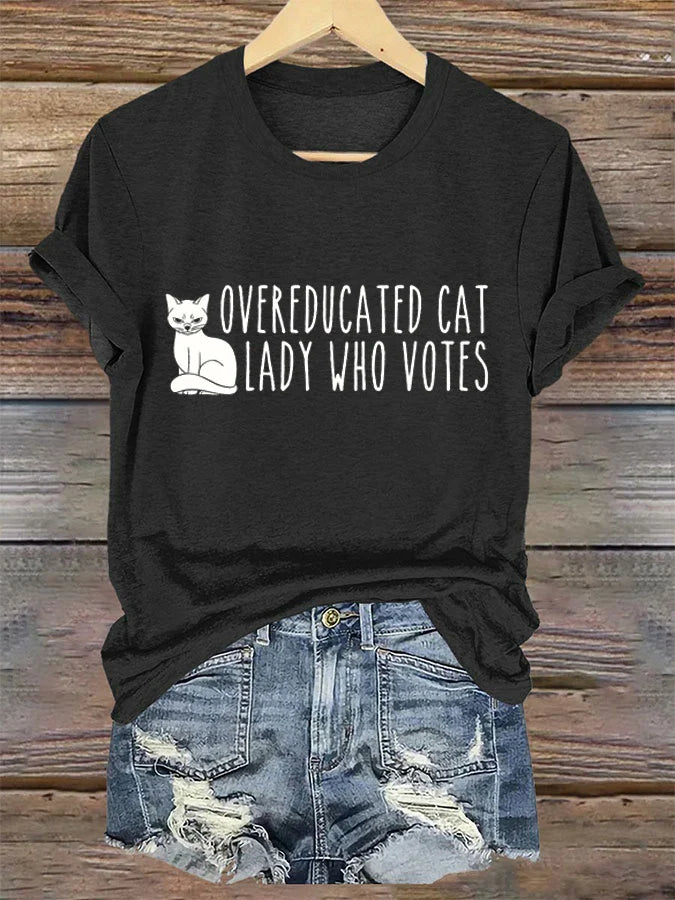 Overeducated Cat Lady T-Shirt