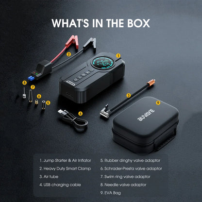 Portable Car Jump Starter with Air Compressor+