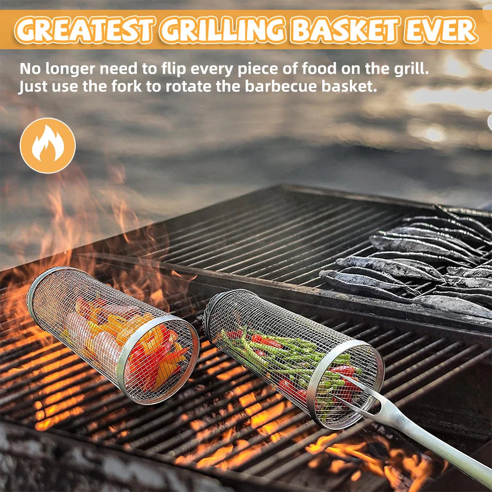 GrillMaster Rolling Basket