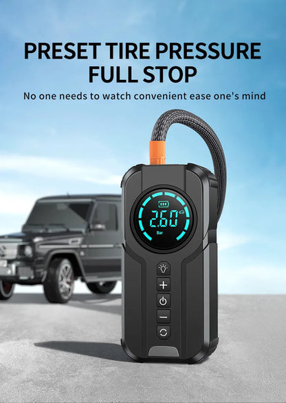 Portable Car Jump Starter with Air Compressor+