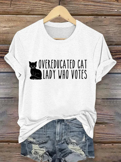 Overeducated Cat Lady T-Shirt