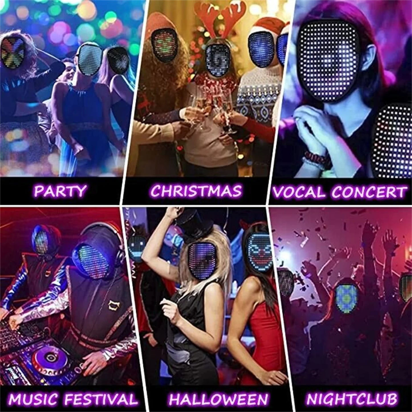 LED Halloween Light Up Mask